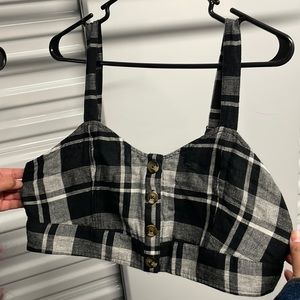American eagle crop top gingham large